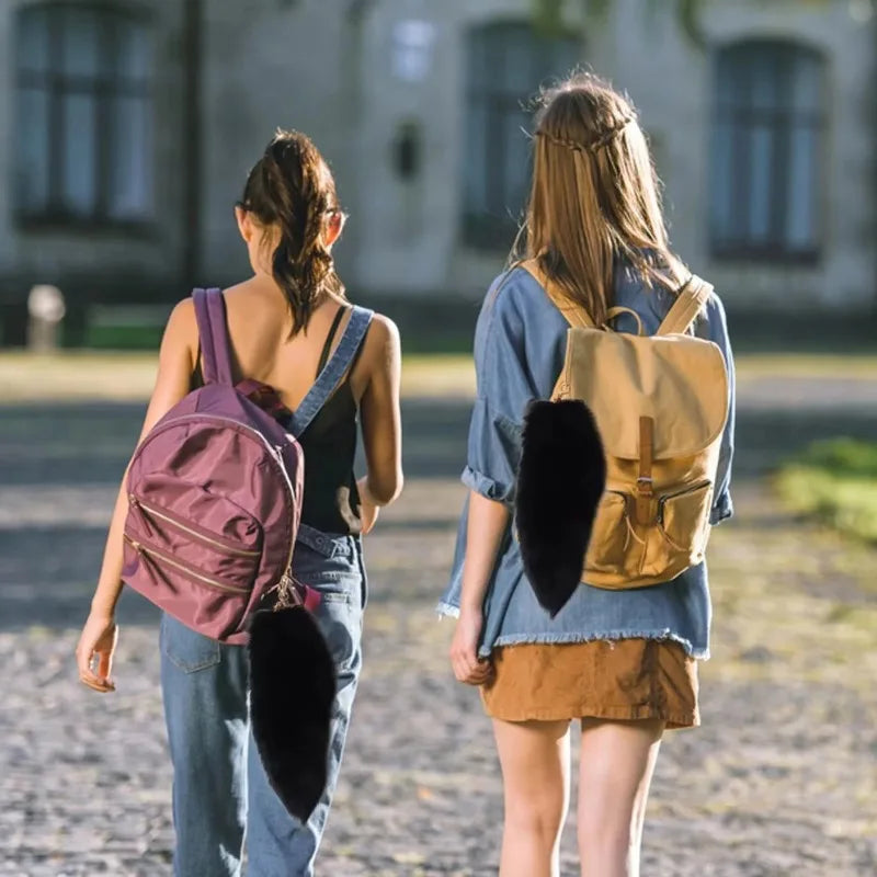 Máscara de zorro peludo Therian con llavero de cola larga de 16 pulgadas, máscara de mascarada de media cara para disfraz de Cosplay, accesorio de fiesta