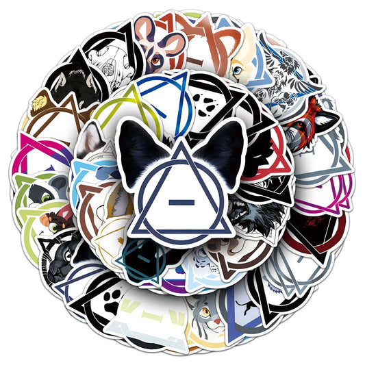 50 Pegatinasde Therian, Pegatinas Estéticas de Graffiti de Animales, Calcomanías para Laptop, Álbum de Recortes, Guitarra, Patineta, Pegatinas de Vinilo Impermeables